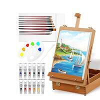 Без бренда «Набор подарочный «Две картинки» 27 предметов: этюдник 35 см из бука, краски акрил 12x12 мл, 2 холста 22x30 на мдф, 10 кистей, мастихин, палитра» в Саранске в интернет-магазине Без бренда «Набор подарочный «Две картинки» 27 предметов: этюдник 35 см из бука, краски акрил 12x12 мл, 2 холста 22x30 на мдф, 10 кистей, мастихин, палитра» в Саранске