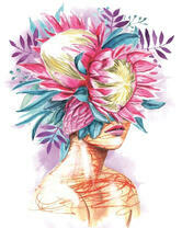 Без бренда «Портрет девушка с оригинальными цветами на голове» в Саранске