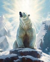 Белый медведь на пьедестале