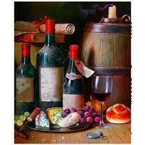 Сыр, красное вино и виноград