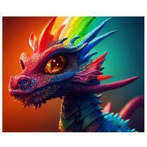 Яркий разноцветный дракончик