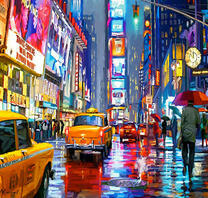 Яркий ночной Нью-Йорк