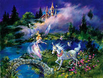 Фея с единорогом и волшебный замок