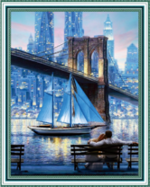 Парусник под Бруклинским мостом