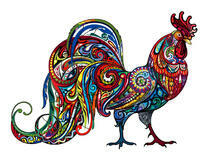 Петух в ярких узорах
