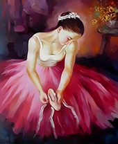 Юная балерина в малиновой пачке