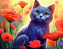 Без бренда «Серый котик и маки» в Саранске