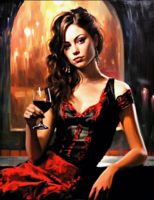 Без бренда «Обворожительная брюнетка с бокалом красного вина» в Саранске в интернет-магазине  Без бренда «Обворожительная брюнетка с бокалом красного вина» в Саранске