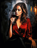 Без бренда «Девушка в красном платье с бокалом вина» в Саранске