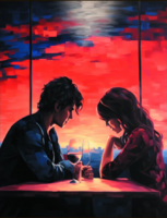 Без бренда «Влюблённая пара в кафе на закате солнца» в Саранске