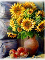 Без бренда «Кувшин с подсолнухами и корзинка с яблоками» в Саранске